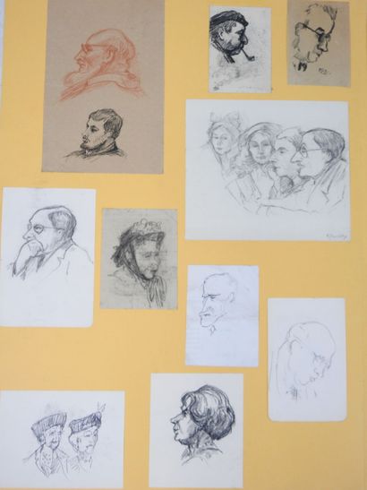 André DUCULTY (1912-1990). Portrait studies....