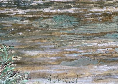 A. BENOIST (XXème) : Huile sur isorel. Représentant...