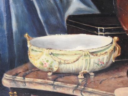 PALANQUE (XXe). Nature morte. Huile sur panneau....