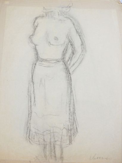 Roland CHANCO (1914-2017): La Jupe. Dessin...