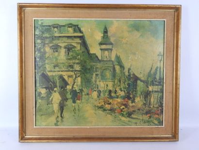 Fernand CLAVER (1918-1961) : Le marché aux...