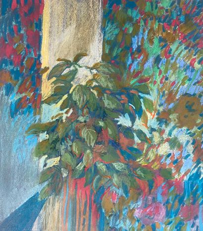 Pastel sur papier représentant une composition...