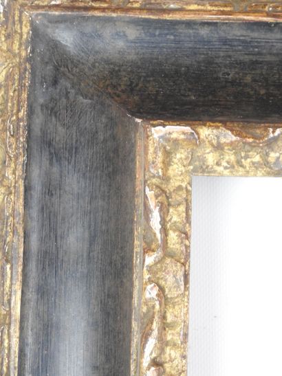 BARE FRAME in partially black-stained wood...