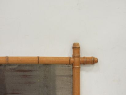 Rectangular bamboo mirror with mercury glass....