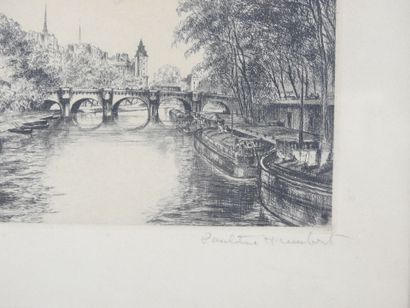 Paulette HUMBERT (1904-1994). Pont neuf and...