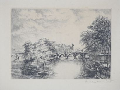 Paulette HUMBERT (1904-1994). Pont neuf and...