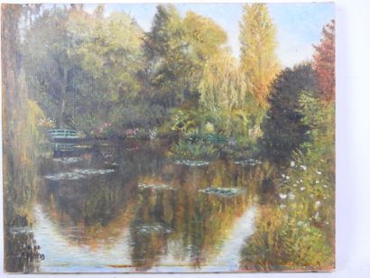Daniel DEJOUX (1935). Les bruyères. Oil on...