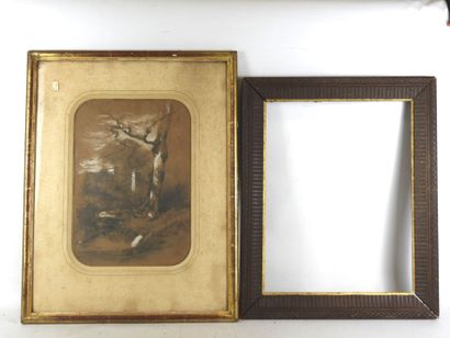 M. BALLET (XIX-XXth): Landscape. Graphite...
