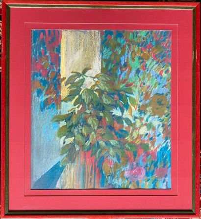 Pastel sur papier représentant une composition...