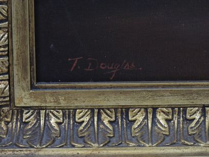 T. DOUGLAS (XX): Le violoncelliste. Toile...