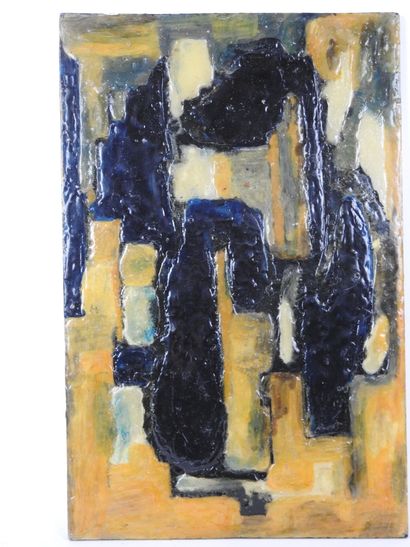 ECOLE XXe. Composition abstraite. Peinture...