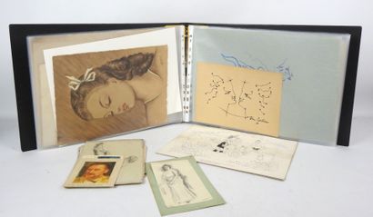 ALBUM comprenant environ 25 gravures, dessins...