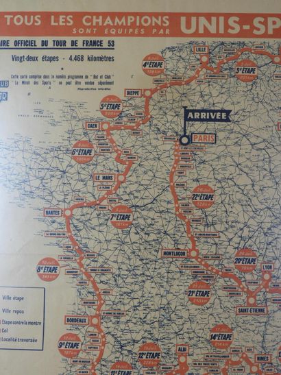 AFFICHE PUBLICITAIRE : Tour de France 1953....