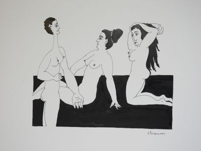 Roland CHANCO (1914-2017): Trois Nus. Dessin...