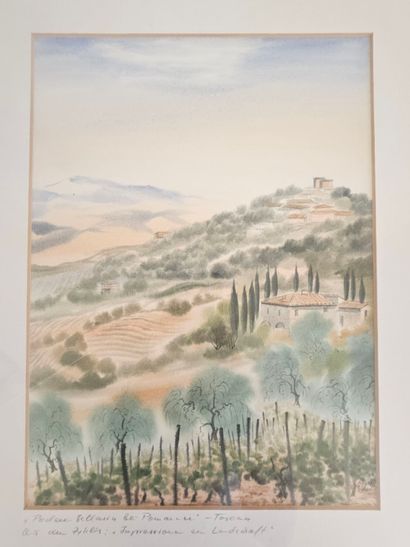 Gerhard HEINRICH (20th).
Tuscany.
Watercolor...