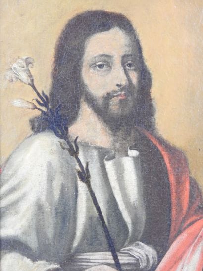 19th century SCHOOL. Christ with a Lily....