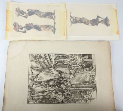 QUATRE OEUVRES en feuille dont : - Albrecht...