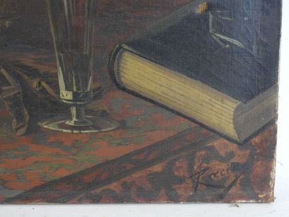 ROCCINE (19th): Still life with bouquet of...