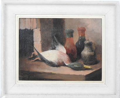 LEROY (XIX - XXth). Still life with a Mallard...