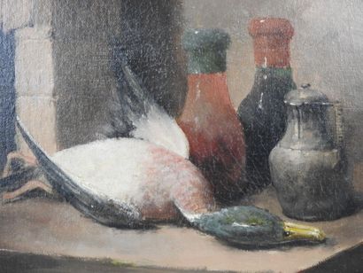 LEROY (XIX - XXth). Still life with a Mallard...