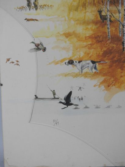 François LEBERT (1948), after. Hunting scene...