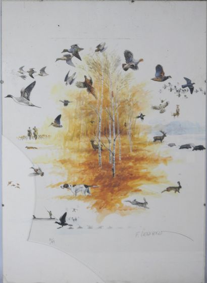 François LEBERT (1948), after. Hunting scene...