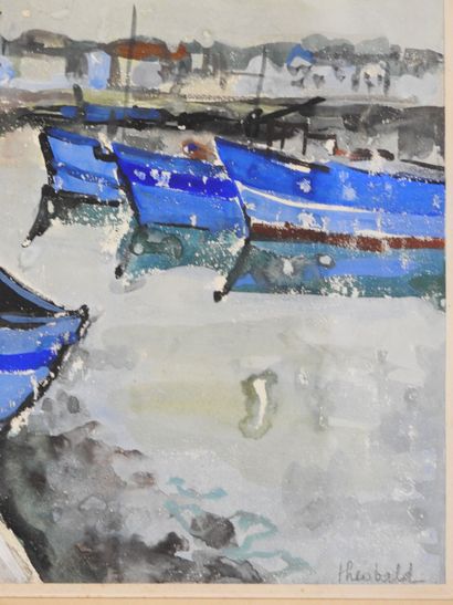 Renée THÉOBALD (1926-2014). View of fishing...