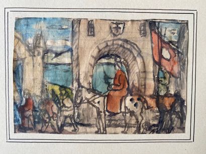 LOUIS MATHIEU VERDILHAN (1875-1928) : Watercolor...