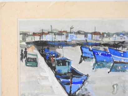 Renée THÉOBALD (1926-2014). View of fishing...