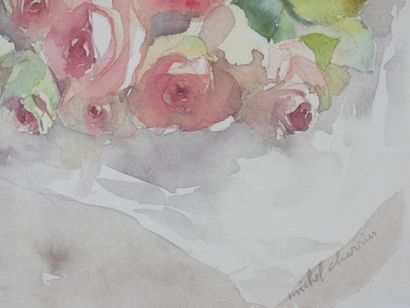 Michel CHARRIER (XXe) : Bouquet de fleurs....
