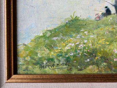 Jules Alfred HERVÉ-MATHÉ (1868-1953) : Pêcheurs...