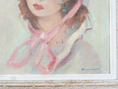 M. REVERBERI (XXe) : Elégante. Huile sur...