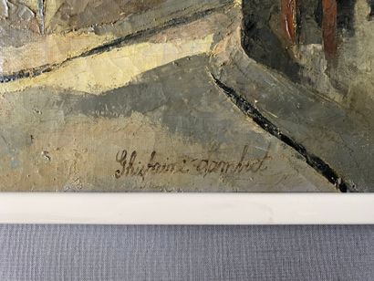 GUILAINE LAMBERT (XXème) : Huile sur toile....