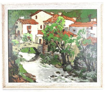 DEL (XXe) : Paysages. Huiles sur panneau...