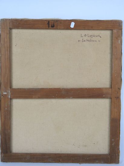 Luc Olivier LESIEUR (20th). La môme. Oil...
