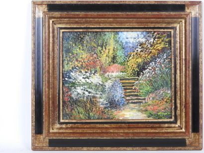 Daniel DEJOUX (1935). Les bruyères. Oil on...