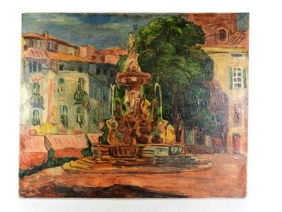 H. GUTTMAND (XXe) : Fontaine de provence....