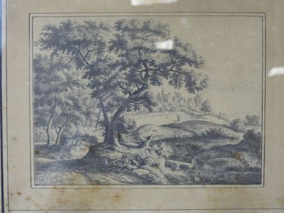 I. GONNELL (XVIII-XIX) : paysages. Paire...
