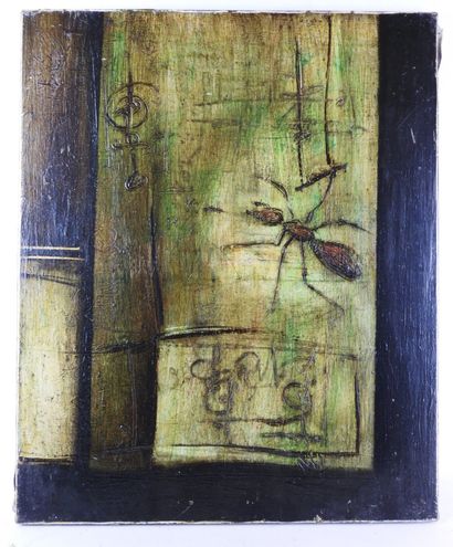 PAGES (XXe) : Exercice de trapèze. Huile...
