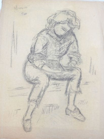 Roland CHANCO (1914-2017): Fillette assise....