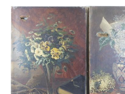 ROCCINE (19th): Still life with bouquet of...
