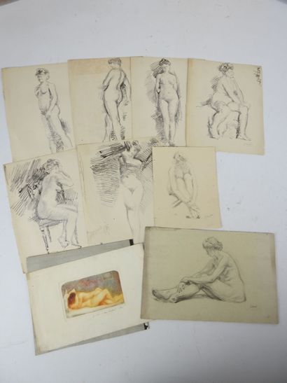 ALBUM comprenant environ 25 gravures, dessins...