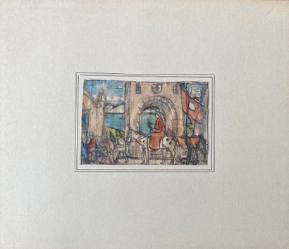 LOUIS MATHIEU VERDILHAN (1875-1928) : Watercolor...