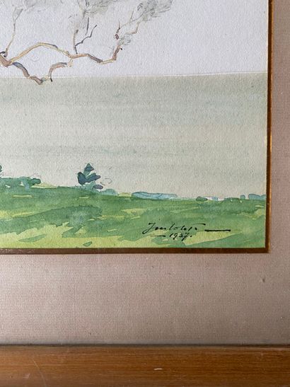 Jean COLET (20th): Trees. Watercolor. Signed...