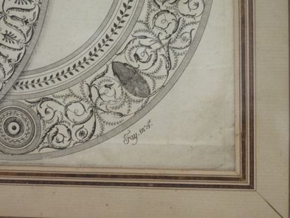 THREE FRAMED ENGRAVINGS: - plate containing...