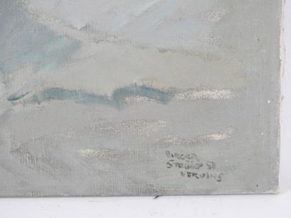 20th century school. Vervins. Oil on canvas....