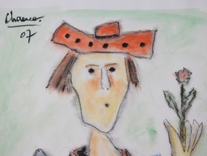 Roland CHANCO (1914-2017): La Fleur. Dessin...