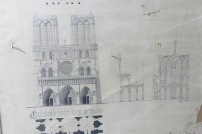 Trois pignons d'églises gothiques. Abbatiale...