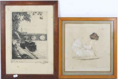Marcelle BERT (20th). Dancer. Etching with...