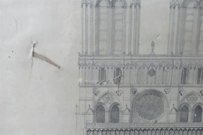 Trois pignons d'églises gothiques. Abbatiale...